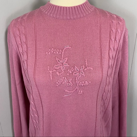 Vintage 90s Mauve Pink Habrand! Crewneck Sweater - Picture 5 of 10